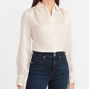 NWT Express Pleated Balloon Sleeve Shirt